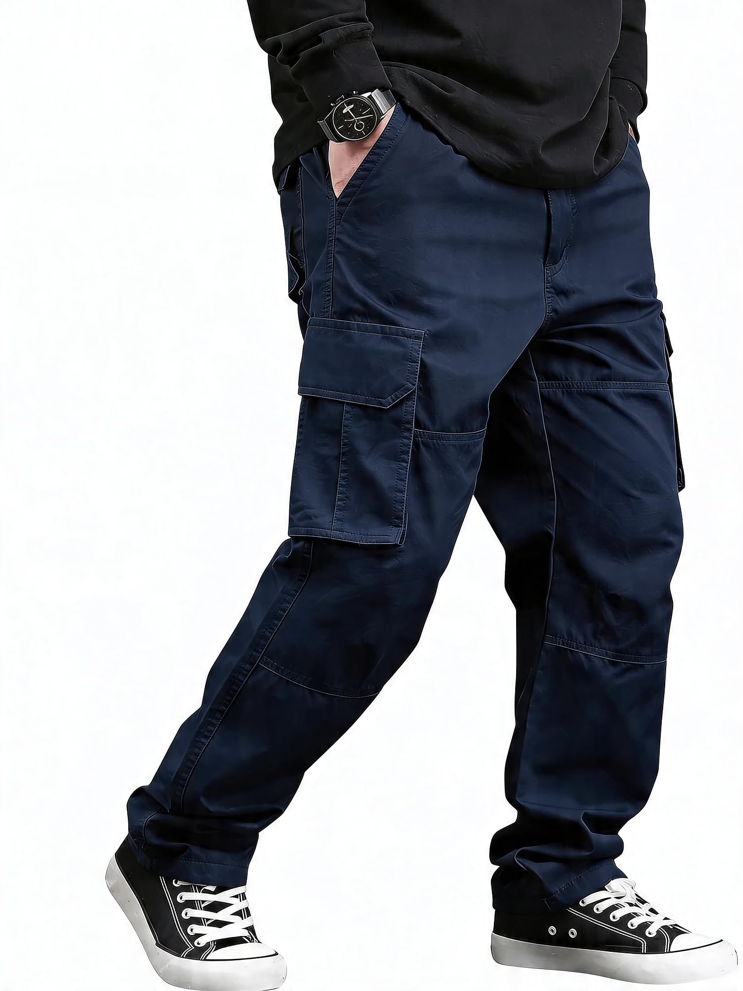 Lymio Cargo for Men | Cotton Cargo Pant | Drawstring Waist Pant (Also Available in Plus Sizes) (171-Blue-S)