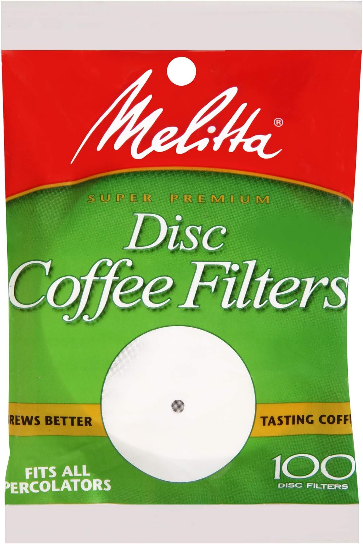 Melitta Disc Coffee Filters for Percolators, White, 3.5-Inch, 100 Count (Pack of 24) 2400 Total Filters Count