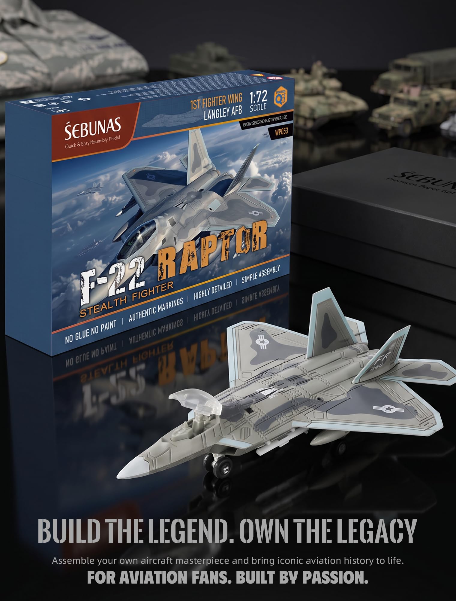 Amazon | SEBUNAS 1:72スケール F-22 ラプター戦闘機 クイックビルド