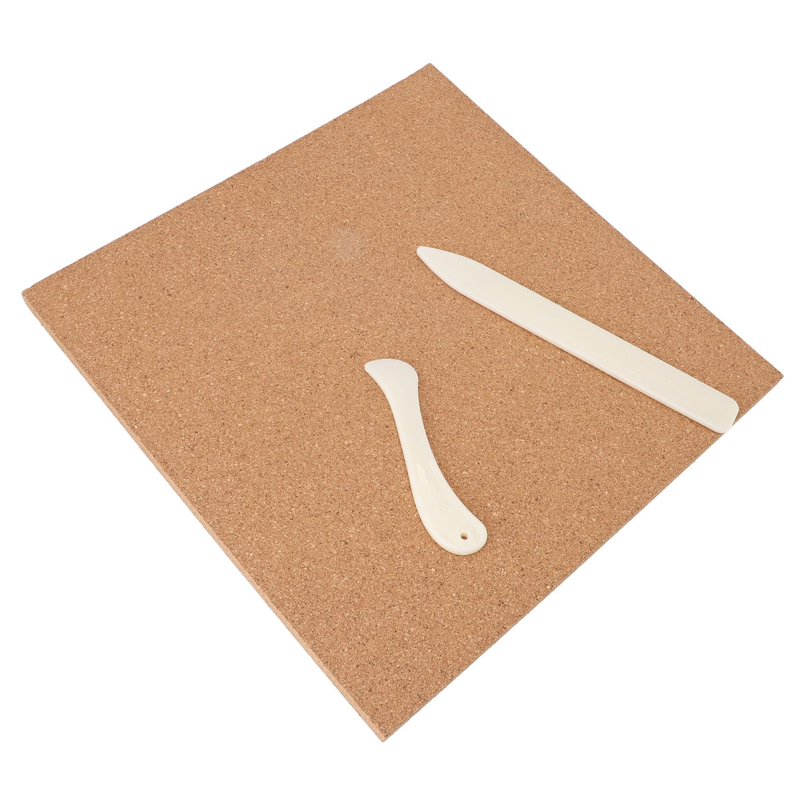 Tapete de trabajo para vitrales de 4 piezas, tablero de corcho autoadhesivo Foursquare resistente al calor, con 2 raspadores.