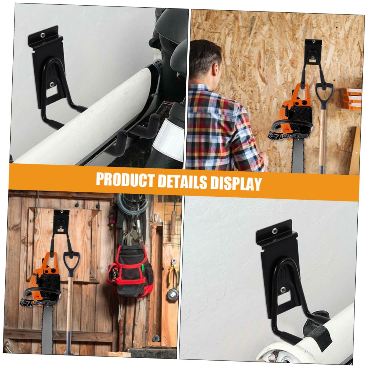 ERINGOGO Robuste Garagenhaken 8 Zoll aus Eisen für Wandmontage