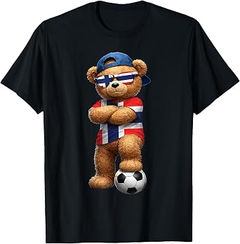Norwegian Flag Teddy Player Sports Outfit for Norway T-Shirt