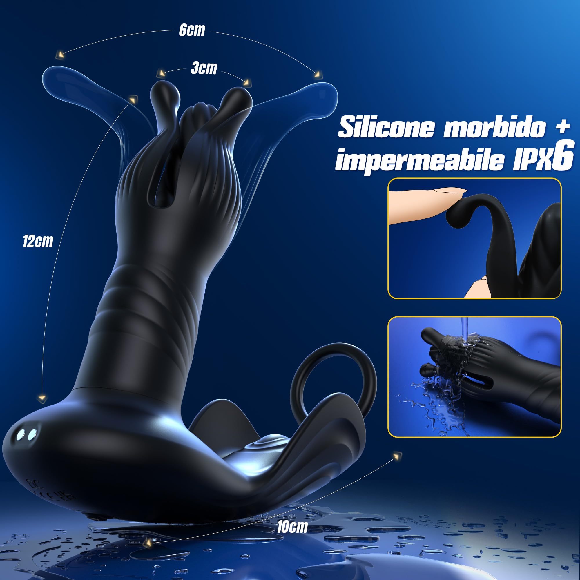 4 in1 Plug Anale-dilatatore Uomo, Espansione e Spinta Dildo Anale Vibratori Sexytoys Uomo con Anello per Pene, Vibratoreper Professionale Prostata Vibratore Sex Toys con 9x9 Modalità Telecomando & APP