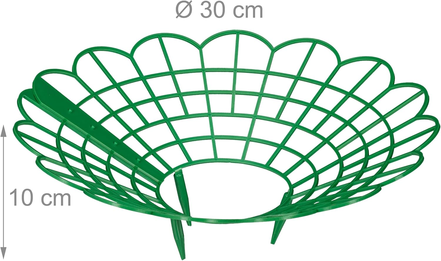 Relaxdays Strawberry Ripper, Set of 6, Snail Protection, Strawberries, Plastic, Strawberry Grid Against Rot & Mould, Green