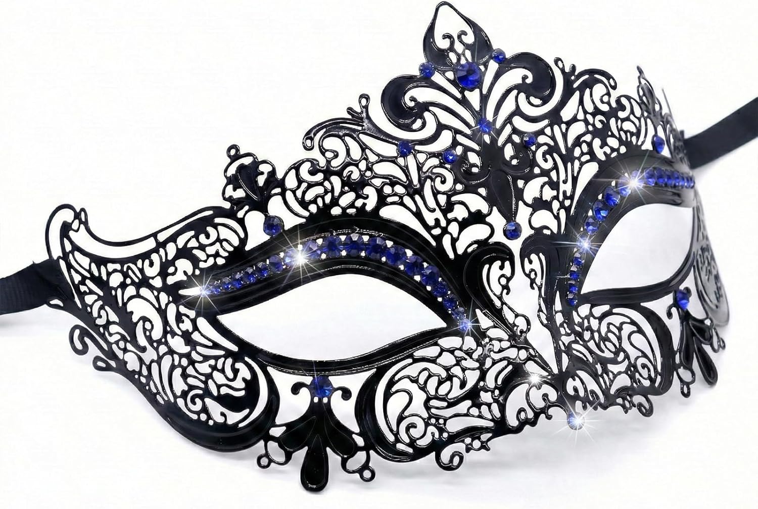 Thmyo Couples Venetian Laser Cut Masquerade Mask,Halloween Mardi Gras Party Mask (Black & black) - Image 7