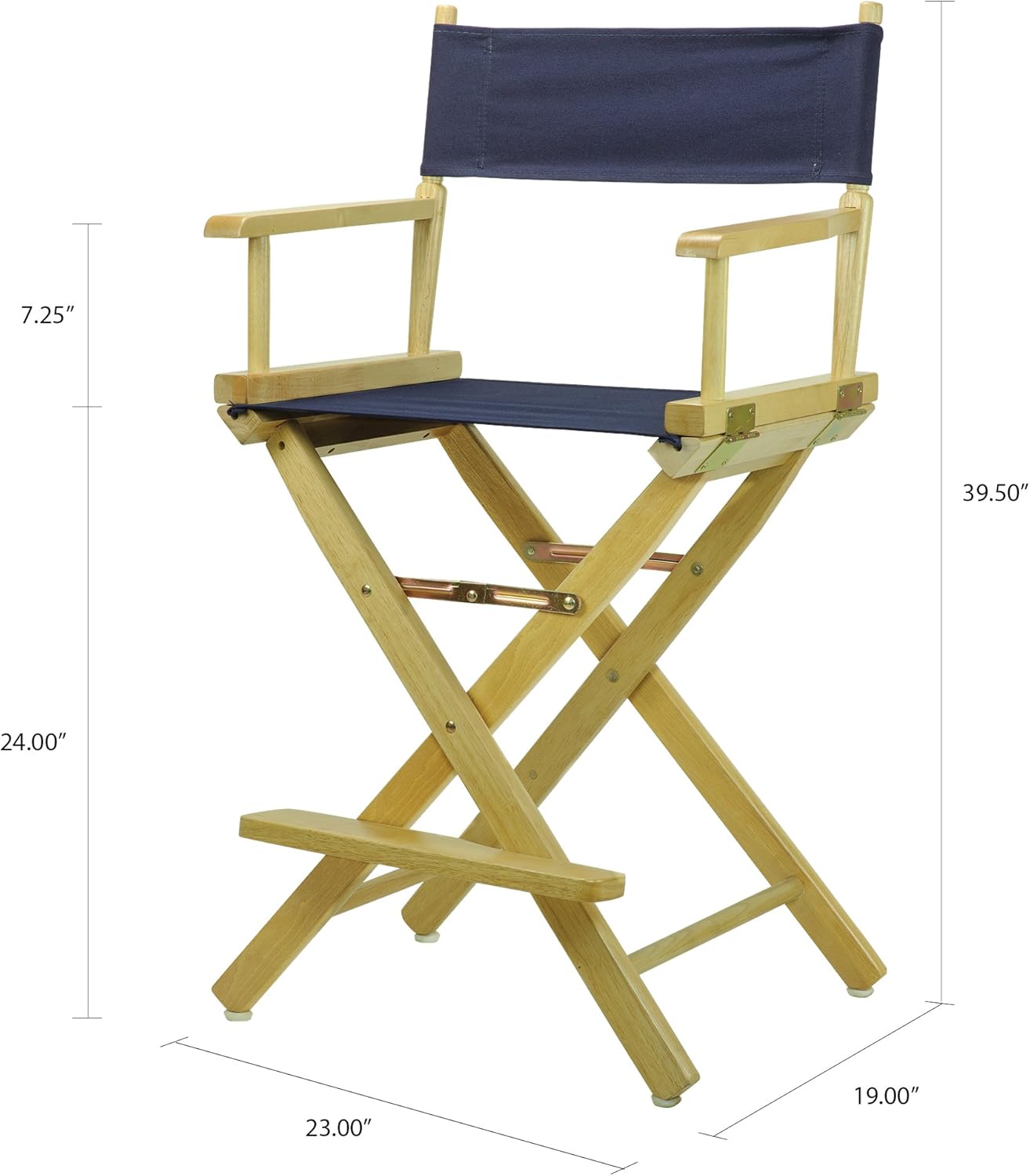 Casual Home 24" Director's Chair Natural Frame with Navy Canvas