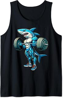 Cool Shark Gym Weight Training Deadlift Bodybuilder Fitness Tank Top