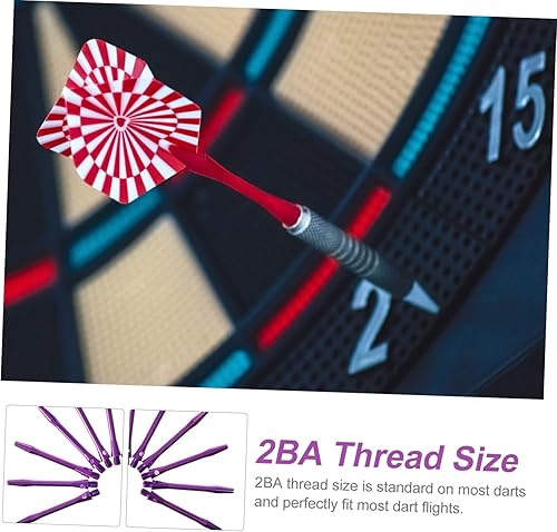 Miniatura 5 de Kisangel 24 Uds Dardos de metal Dardos de Dardos de aluminio Eje de dardo de metal 2ba Tallos de dardos de colores Aleación de aluminio Negro Dardos