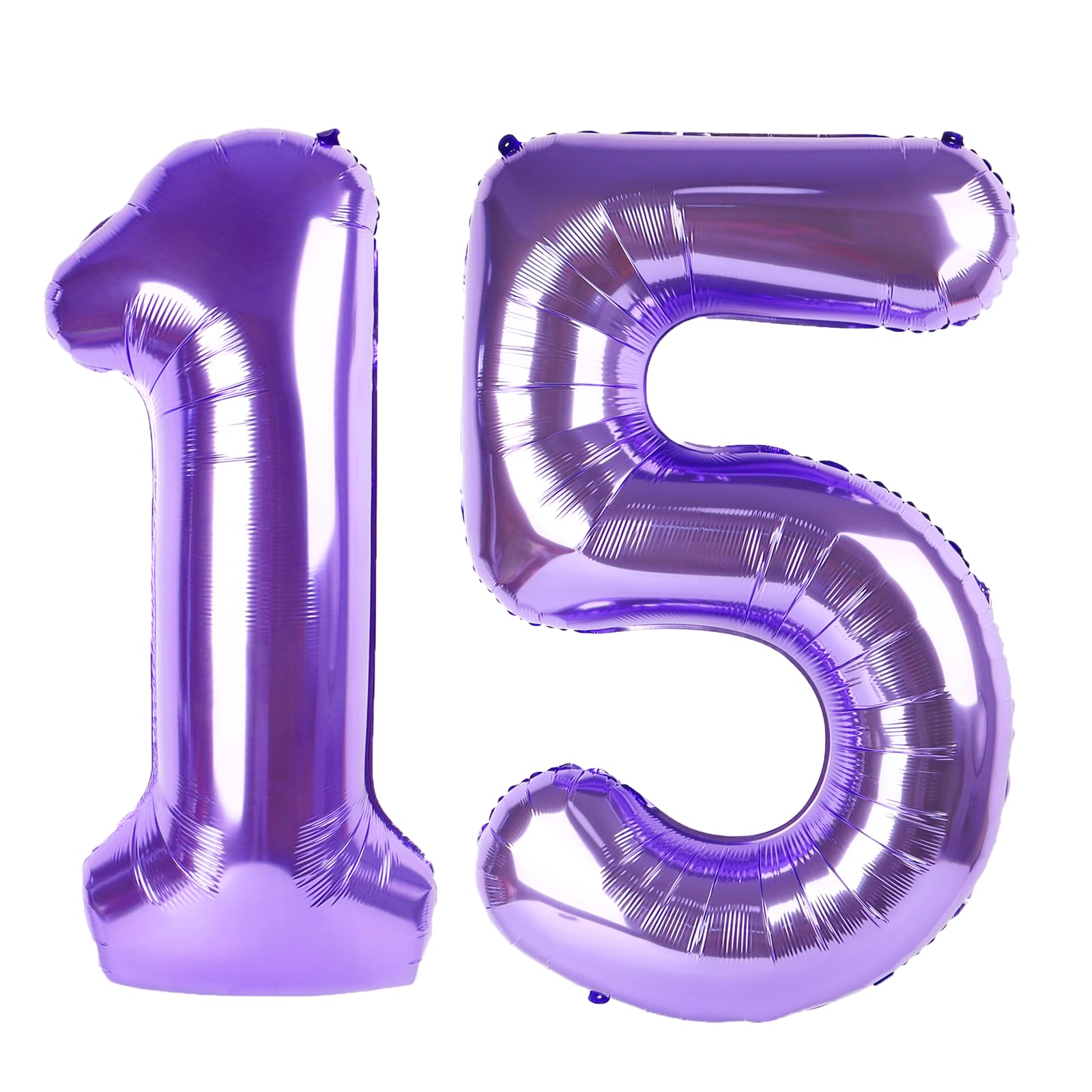 Photo 1 of 40 Inch Purple Number 15 Balloons Foil Digital Helium Number Balloons
