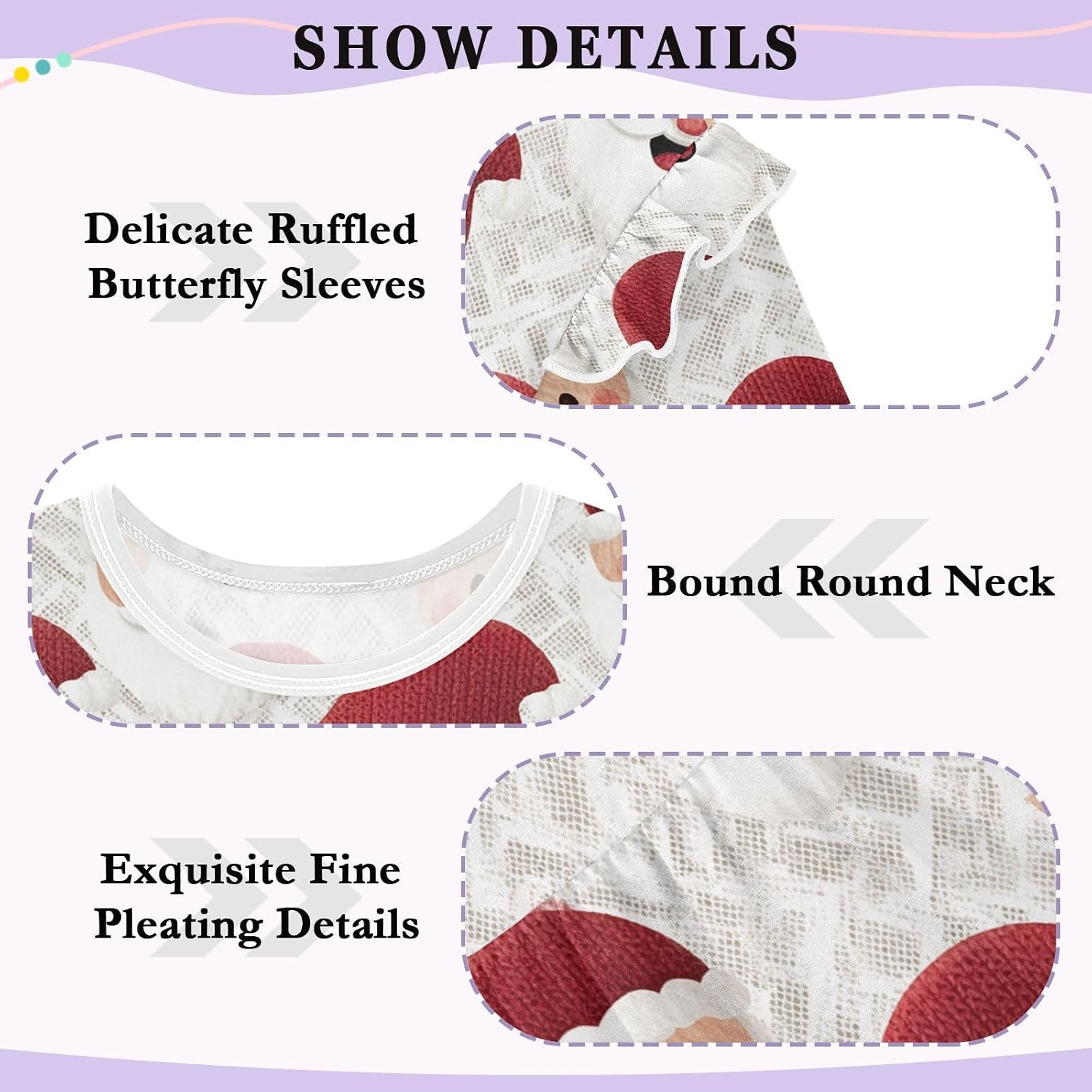 visesunny Toddler Clothes for Girls Santa Claus Imitation Wool Long Sleeve Fall Shirts Cotton Top with Ruffle Collar