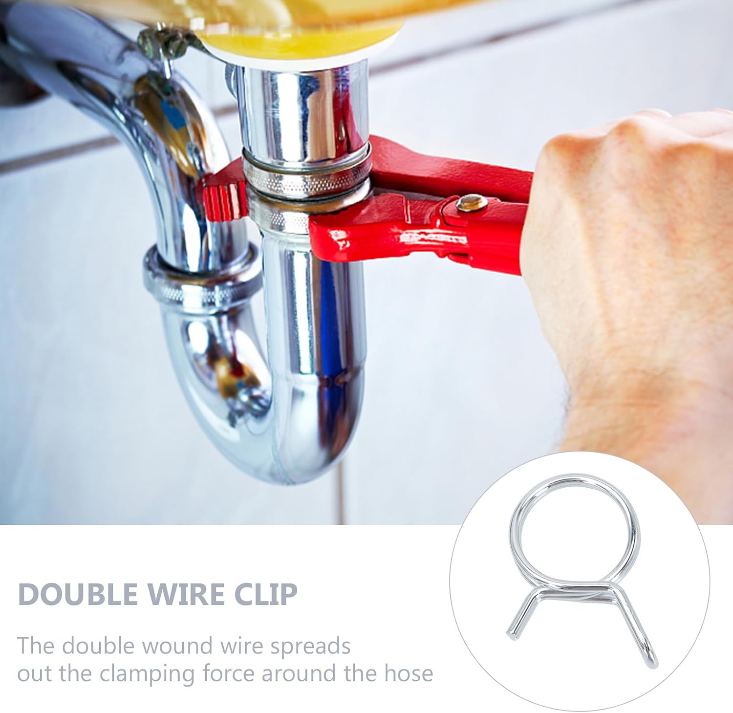 MAGICLULU 150pcs Double Wire Spring Hose Clamps Tube Clamps Φ5-φ14 Water Hose Clips for Plumbing and Industrial Use