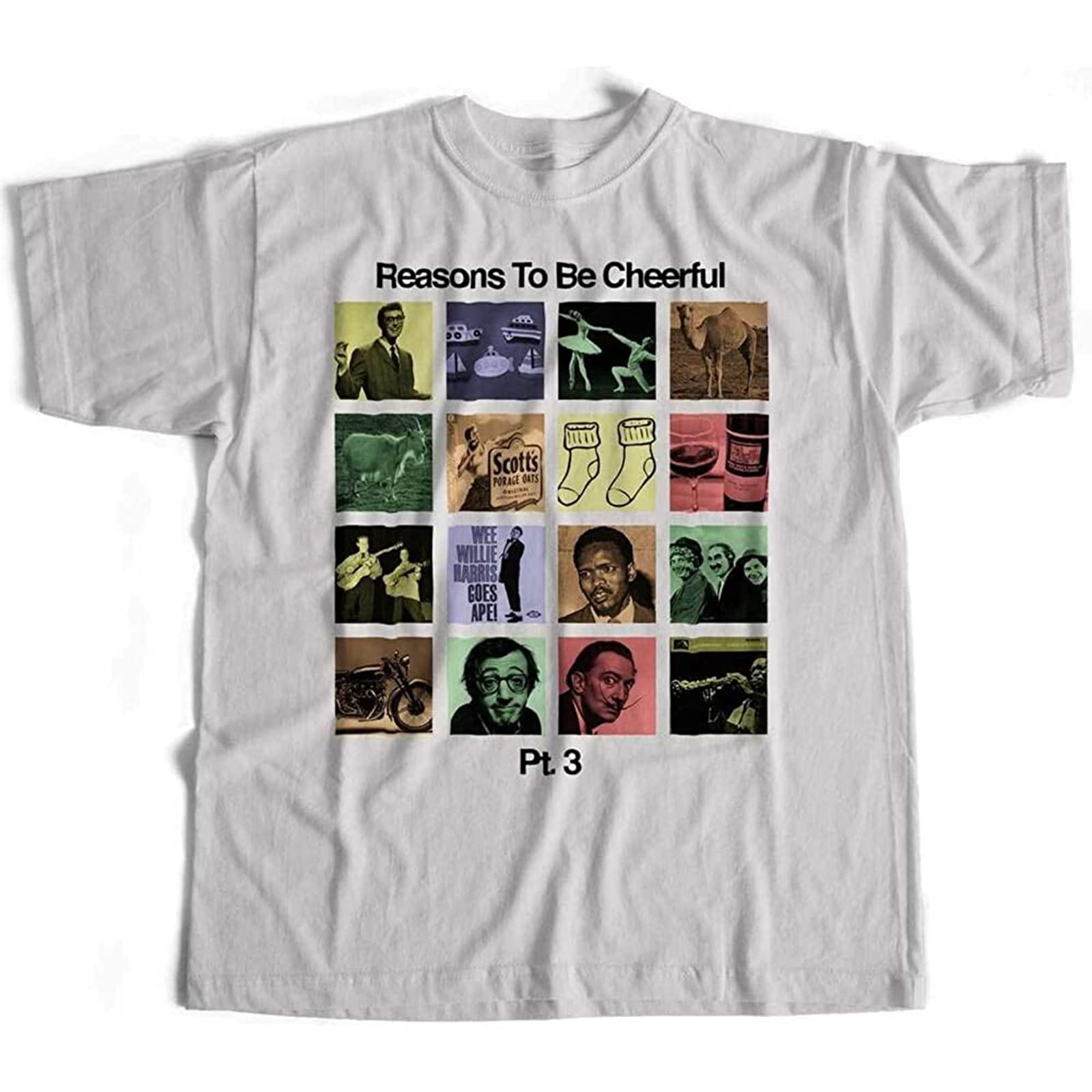 ZHAO Inspired by Ian Dury T Shirt - Reasons to Be Cheerful Pt. 3 White XXL