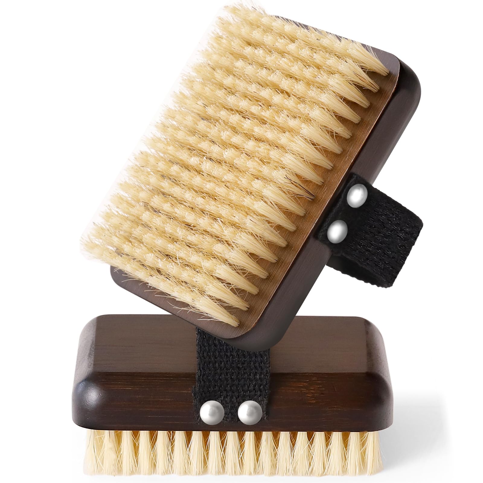 Body Brush Lymphatic Drainage, Azymi Bath Brush Natural Thick Bristles Exfoliates Dead Skin, Detoxifies