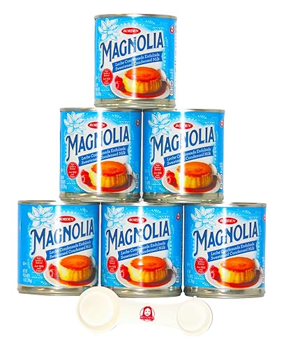 Magnolia - Leche condensada endulzada, paquete de 6 con cuchara medidora Bonus Sophley