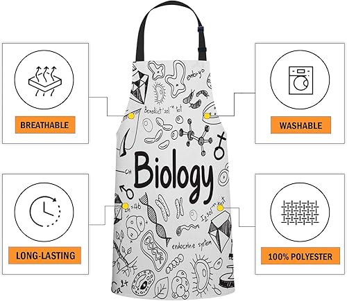 Miniatura 4 de oFloral Delantal de teoría de la ciencia de la biología unisex ajustable, delantal para cocinar, cocinero, mujeres y hombres, delantales para cocina
