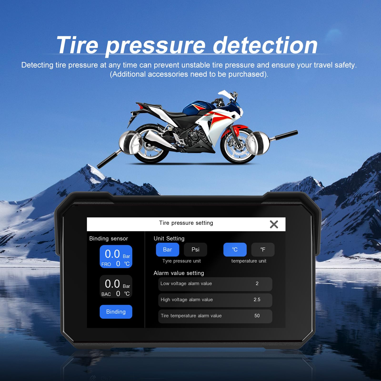 Rimoody 5'' Motorcycle Carplay Android Auto Portable Motorbike Car play with... - Produktbild 5