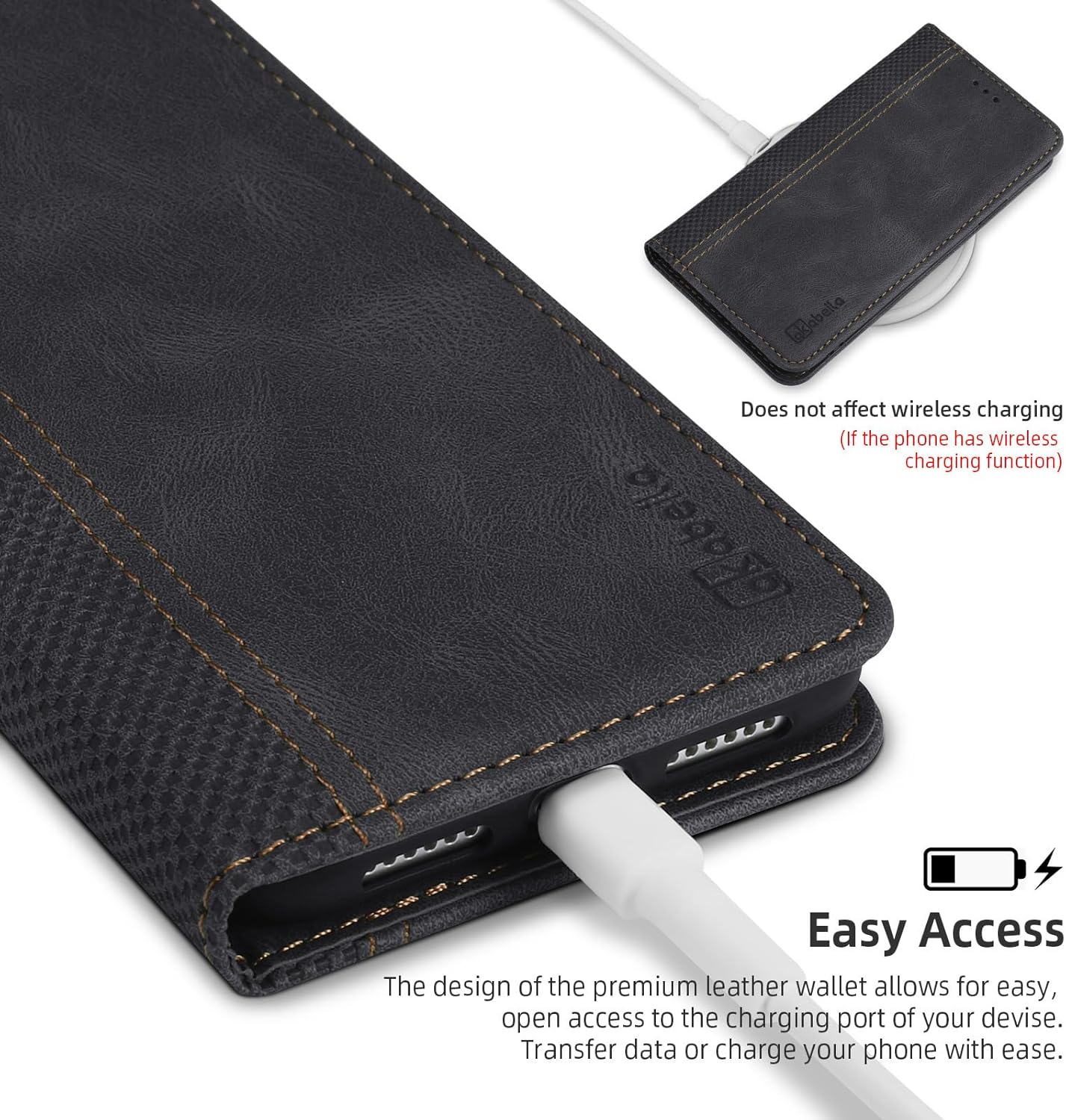 AKABEILA Flip Wallet Case Compatible with Honor X9c 5G, Black Leather with Kickstand, Magnetic Closure, Wallet Function
