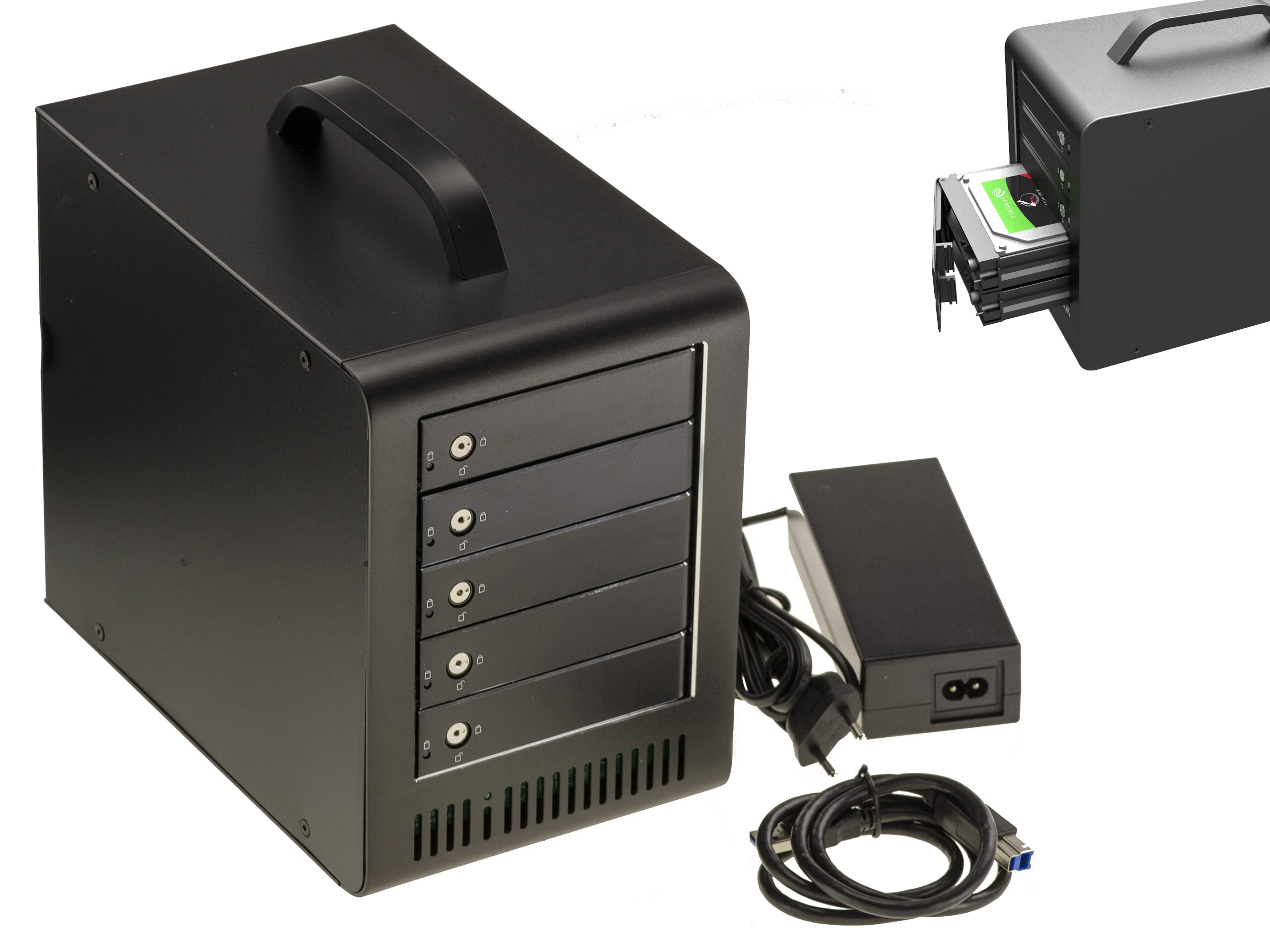 kala usb 3.0 enclosure per 5 dischi sata con funzionalità raid e clonazione