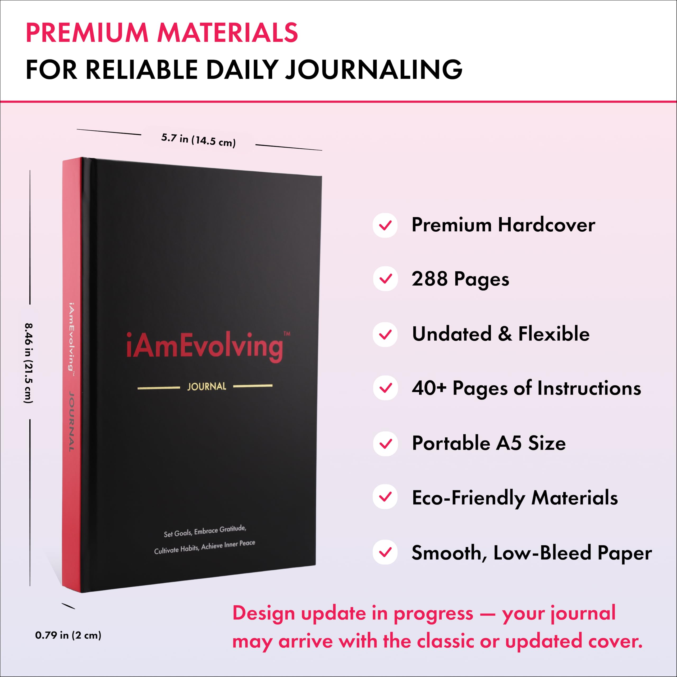 Diario I AM Evolving: establece metas, abraza la gratitud, cultiva hábitos, logra la paz interior | Diario de gratitud sin fecha para desarrollo personal, atención plena y reflexión diaria (negro)