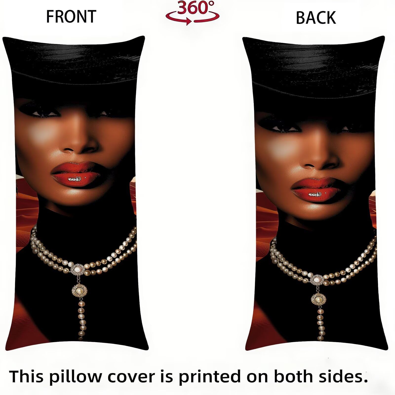 Funda de Almohada 60 x 180 cm Mujer Protector Almohada 180 cm con Cremallera Invisible, Terciopelo Suave y Transpirable Pillow Case nórdico Impresión a Doble Cara para Cama, Sofá y Dormitorio dg-566