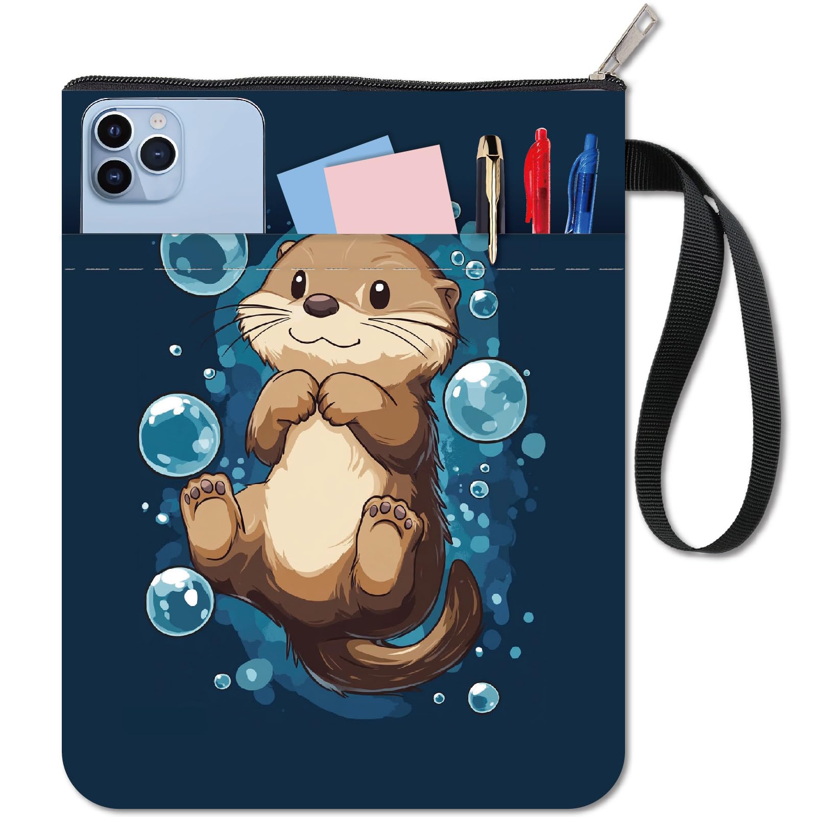 CRASPIRE Cartoon Mizuse Book Sleeve Protector with Zipper Waterproof Canvas Pouch Double-Sided Covers for Book Lovers Hardcover Notebook Bible Journal Textbooks Paperback Student Gift 11 x 8.66 Inch