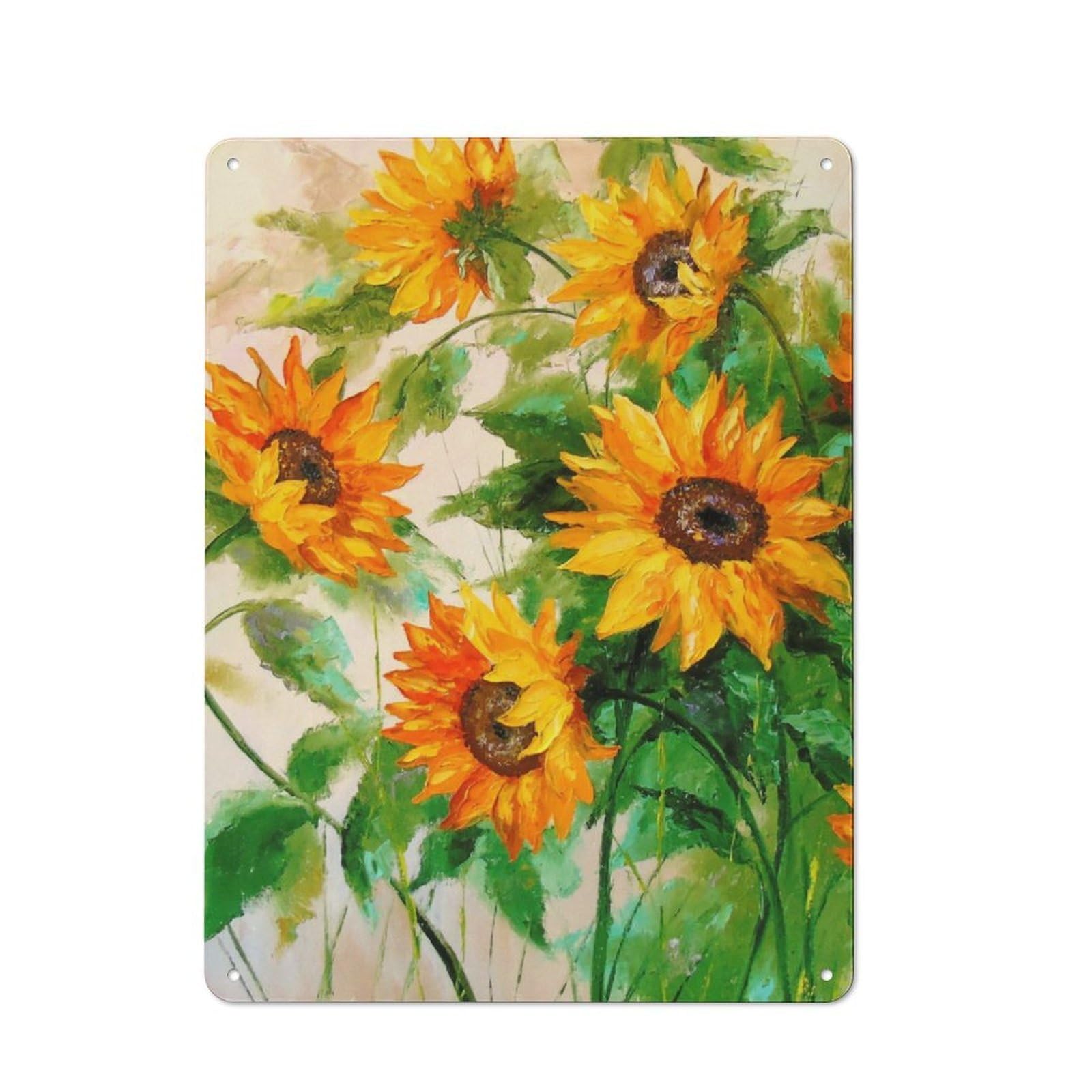 Junmoney Sunflowers Metal Sign 40X30cm With For Home Bar Wall, Rustic Decor, For Collectors Decorating Home Bars And Entertaining Spaces