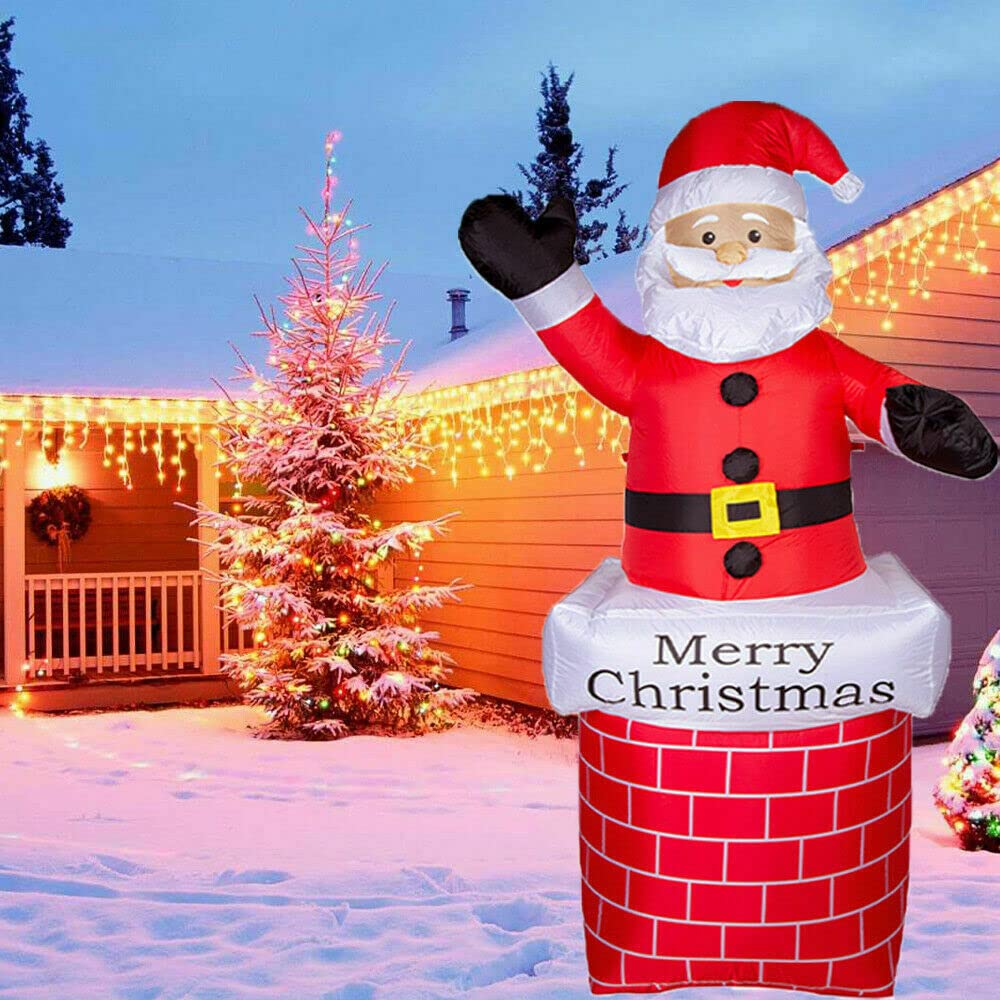 Aufblasbarer Weihnachtsmann 210cm mit Beleuchtung aussen und Innen Weihnachtsfiguren Weihnachtsdeko