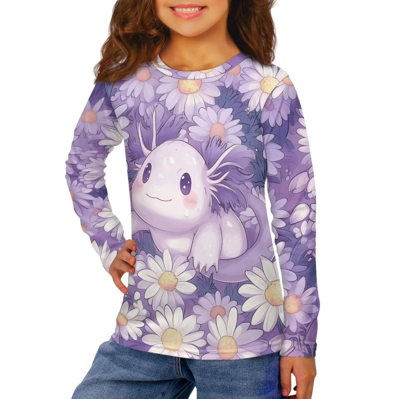 Long Sleeve Shirts for Girls Winter Tops 3-16t Cartoon T Shirts for Fall Clothes