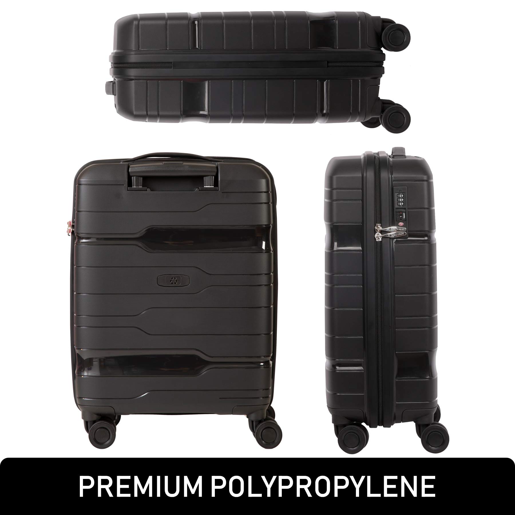 Aerolite 55x40x20 Hard Shell Cabin Case Carry On Hand Luggage Suitcase