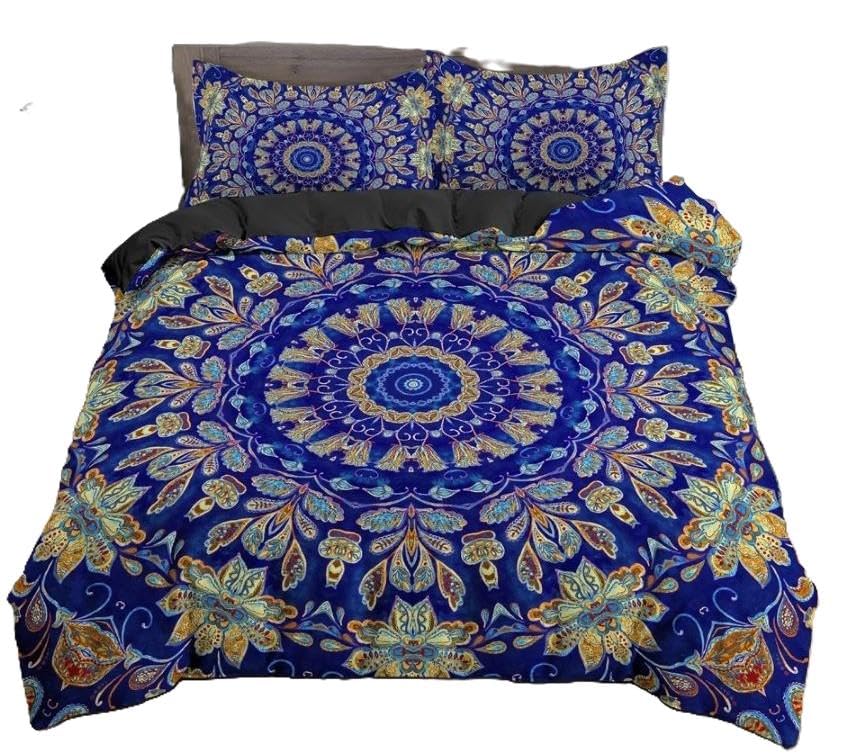 Housse de couette ethnique Mandala pour une chambre parentale style bohème chic multicolore