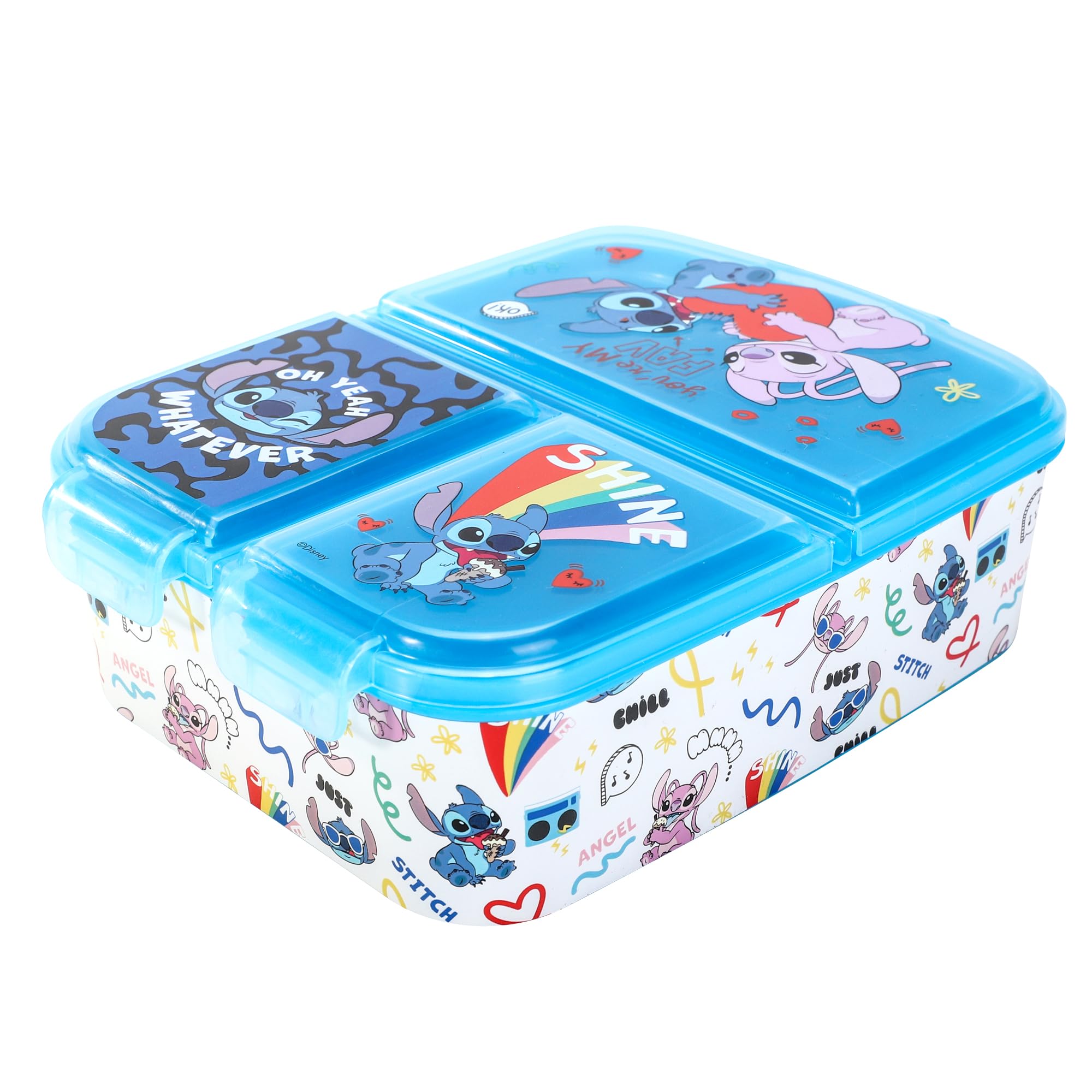 Disney Stitch Kids Lunch Box with Compartment - BPA-Free Bento Boxes