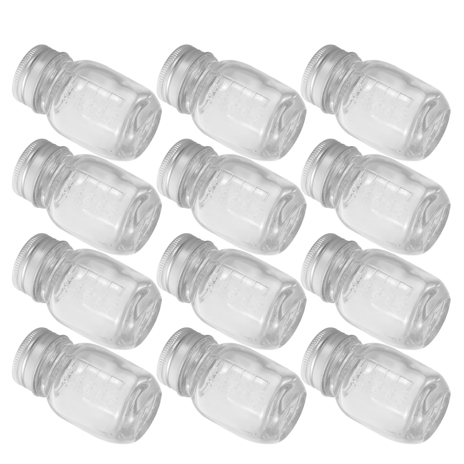 Flacon verre transparent avec graduation pour échantillon de laboratoire x12