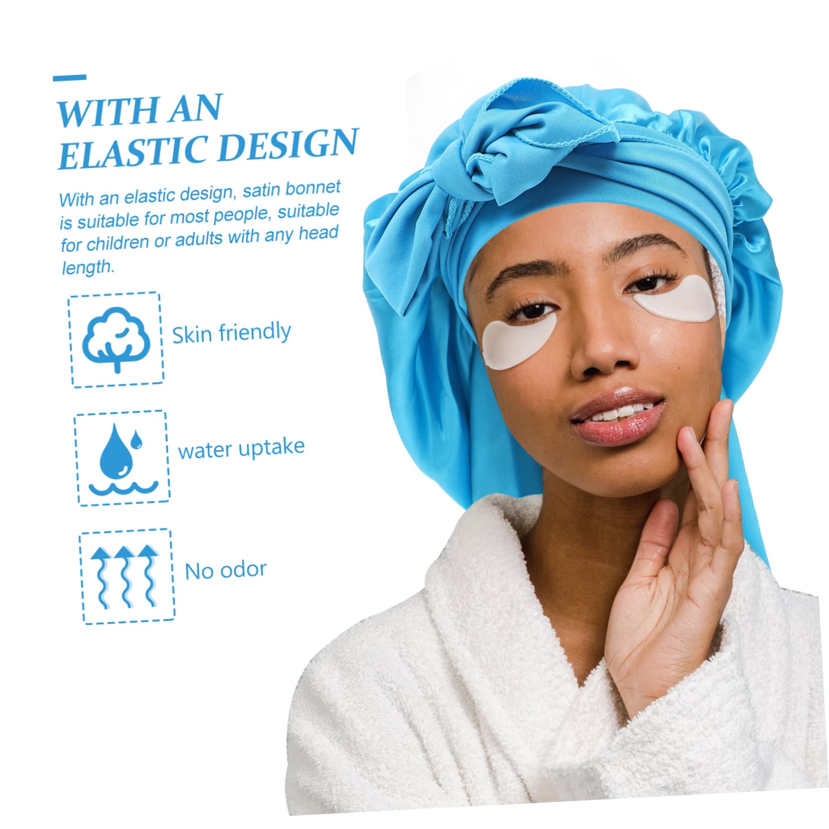 Abaodam 4pezzi Cappello Da Notte Raso Per Donne Copricapo Decorativo Per Ricci Cuffia Per Dormire Comoda e Pratica Perfetta Per Casa e Attività Quotidiane