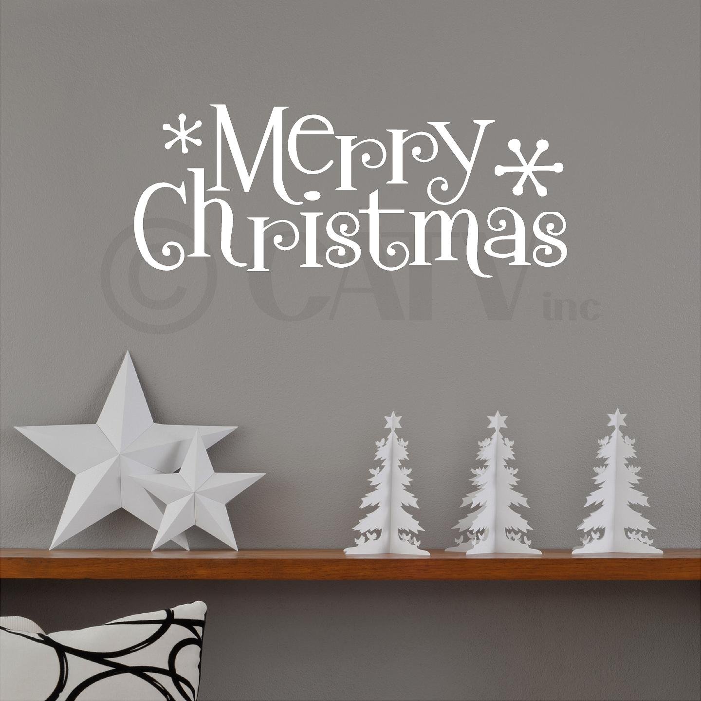 Amazon.com: Merry Christmas Holiday Vinyl Lettering Wall Decal