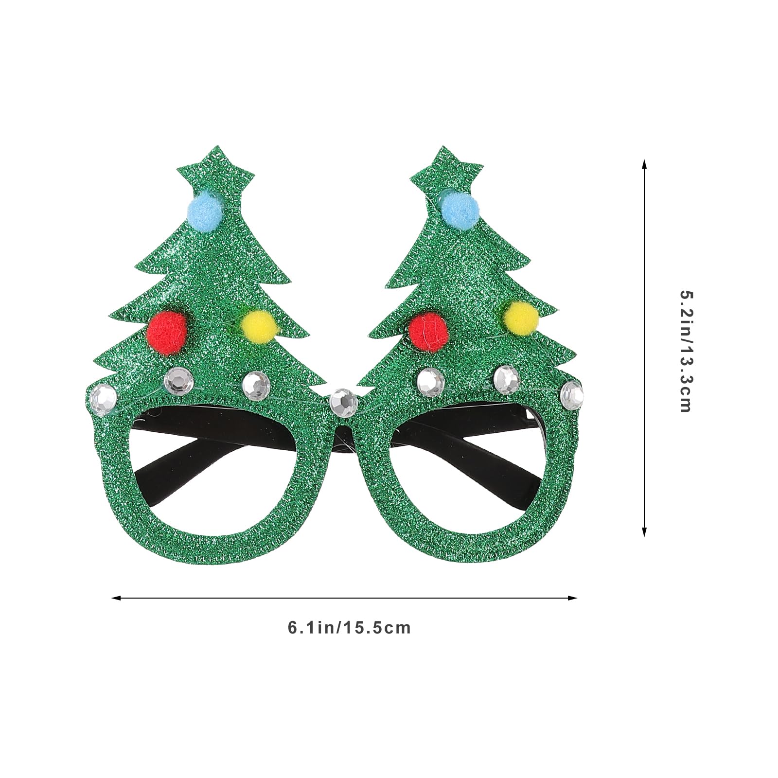 LUOZZY 6 Pcs Christmas Party Glasses Christmas Glasses Frames Christmas Party Favors Supplies