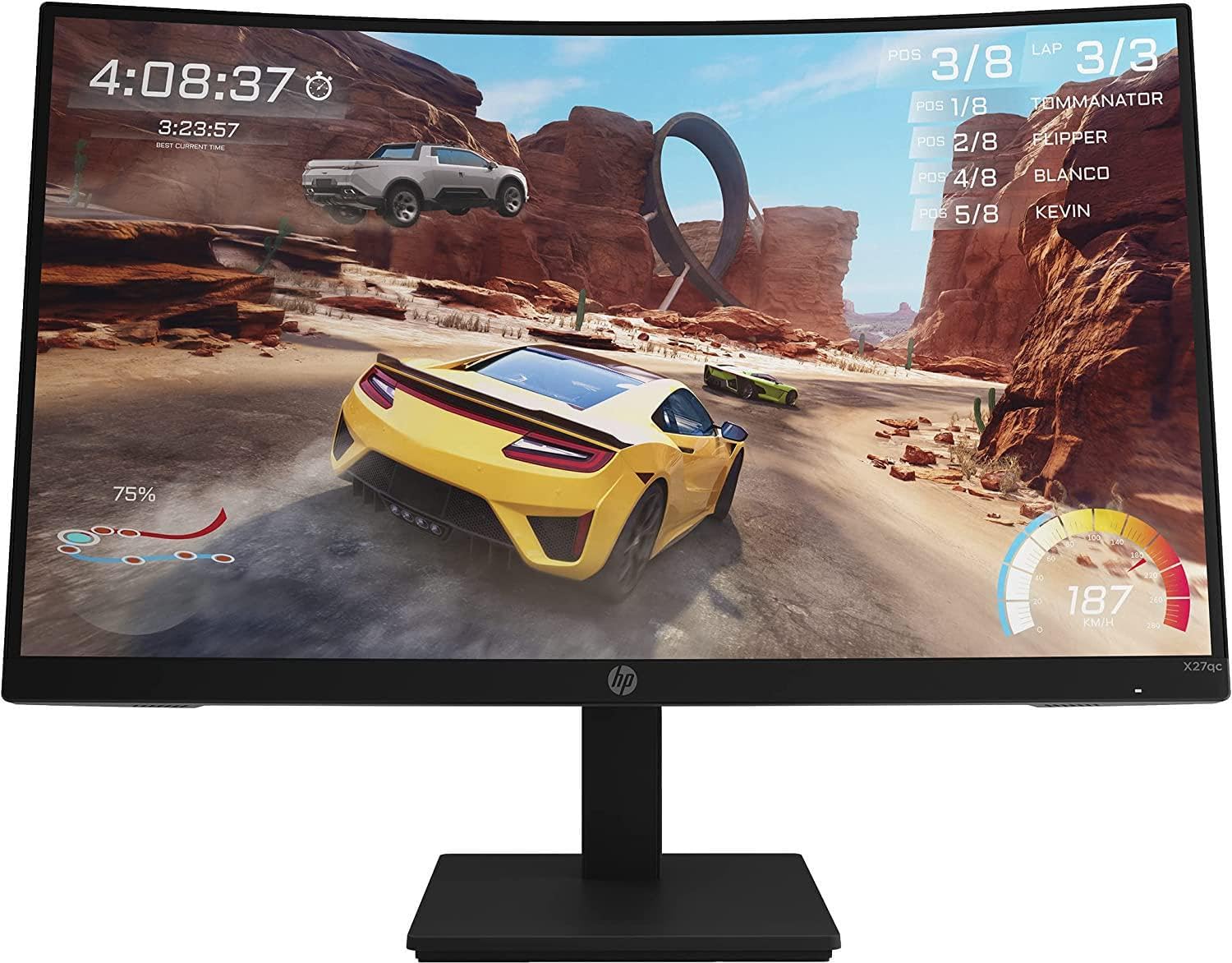 HP - Gaming X27qc Monitor Curvo da 27 pollici, Pannello VA 16:9 QHD 165Hz, 1 ms, Antiriflesso, 350 nits, 3000:1, AMD FreeSync Premium, Low Blue Light, VESA 10x10 cm, HDMI 2.0, Displayport 1.4, Nero HP - Gaming X27qc Monitor Curvo da 27 pollici, Pannello VA 16:9 QHD 165Hz, 1 ms, Antiriflesso, 350 nits, 3000:1, AMD FreeSync Premium, Low Blue Light, VESA 10x10 cm, HDMI 2.0, Displayport 1.4, Nero