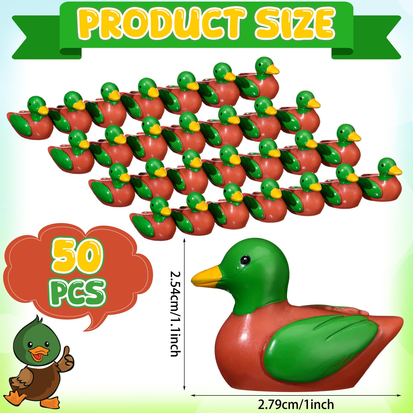 WinnerWhy 50 Pcs Tiny Resin Mallard Duck Figurines - Mini Ducks For Crafts, Gardens, Dollhouses & Terrariums - View #9