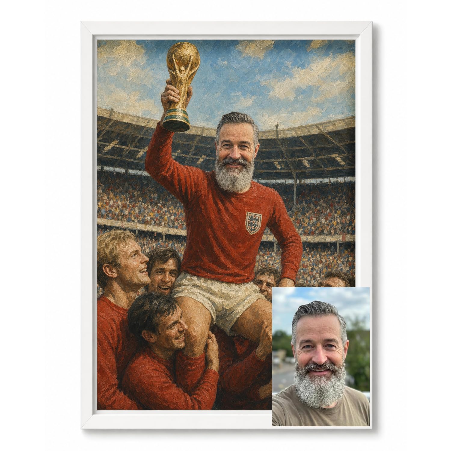 NotNiceThings Custom Sport Portrait for Dad – Personalised Painting Print | Unique Father’s Day Gift | Multiple Sport Styles | World Cup Artwork | Golf | Fishing | Darts World Champion | F1 Star
