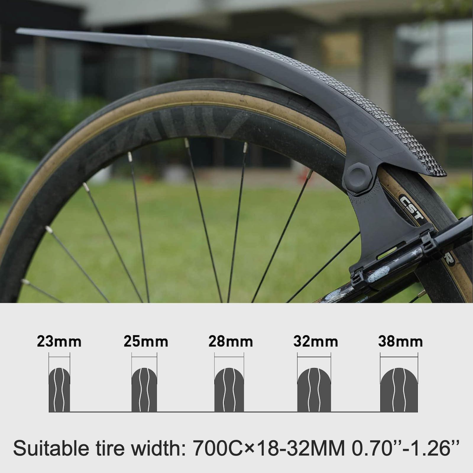 ENLEE Parafango Bici Anteriore/Posteriore, Nero Universale Per Mountain Bike, Città, E-bike