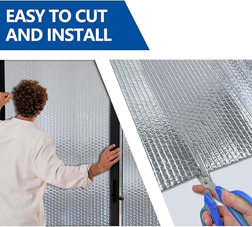 Miniatura 4 de Espuma aislante de burbujas reflectantes, barrera radiante de aislamiento térmico de aluminio para ventana, puerta de garaje, caravana, techo (23.6