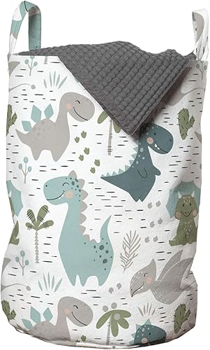 Miniatura 24 de Ambesonne Bolsa de lavandería de flores, hojas y flores, diseño vintage de hiedra con plantas, diseño de naturaleza, impresión artística retro,