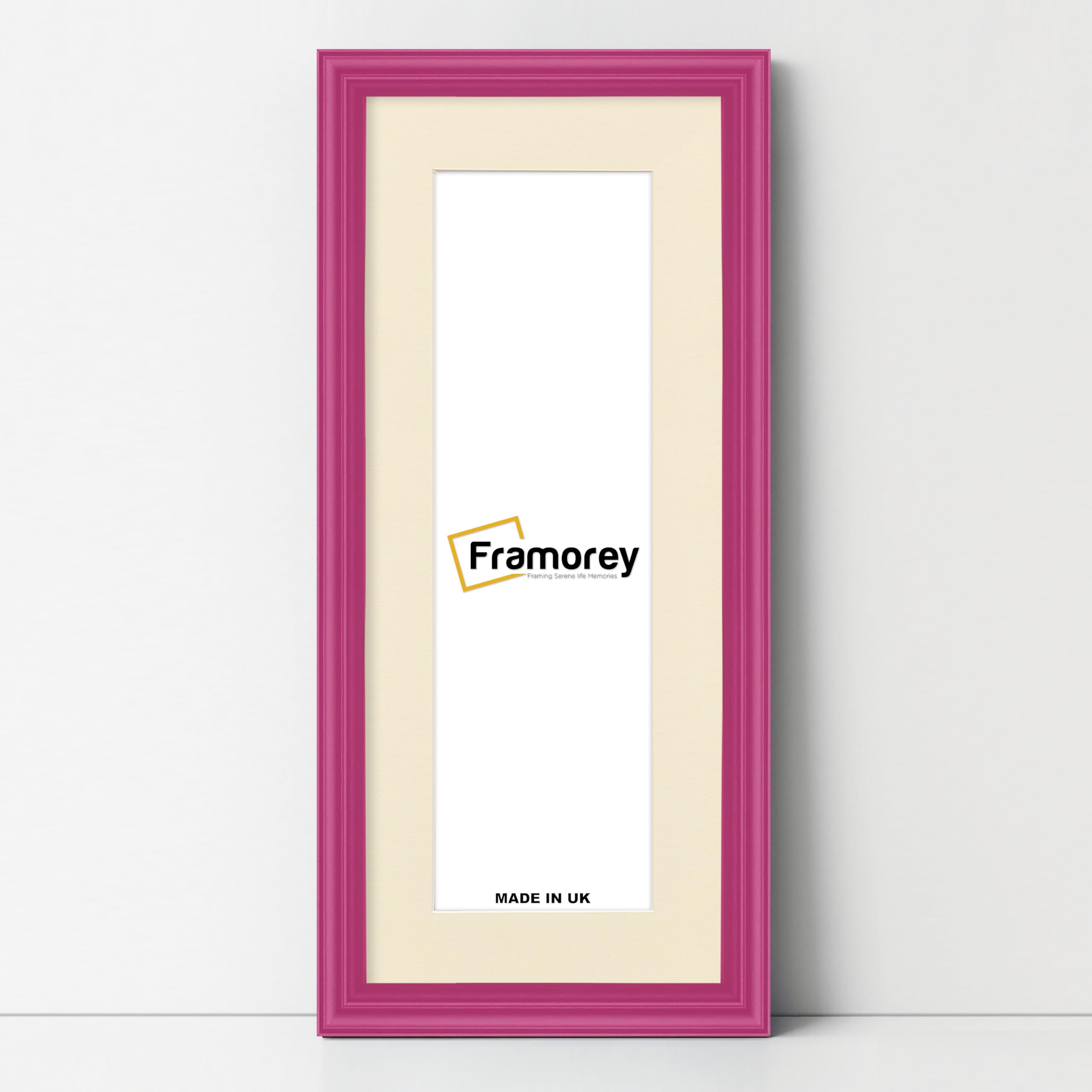FRAMOREY Panoramic Style Antique LW Picture Frame, 16x9" Pink Photo Frame With 12x5" Ivory Mount Wall Art Poster Frame, Modern Photo Frames, Home Décor Frames