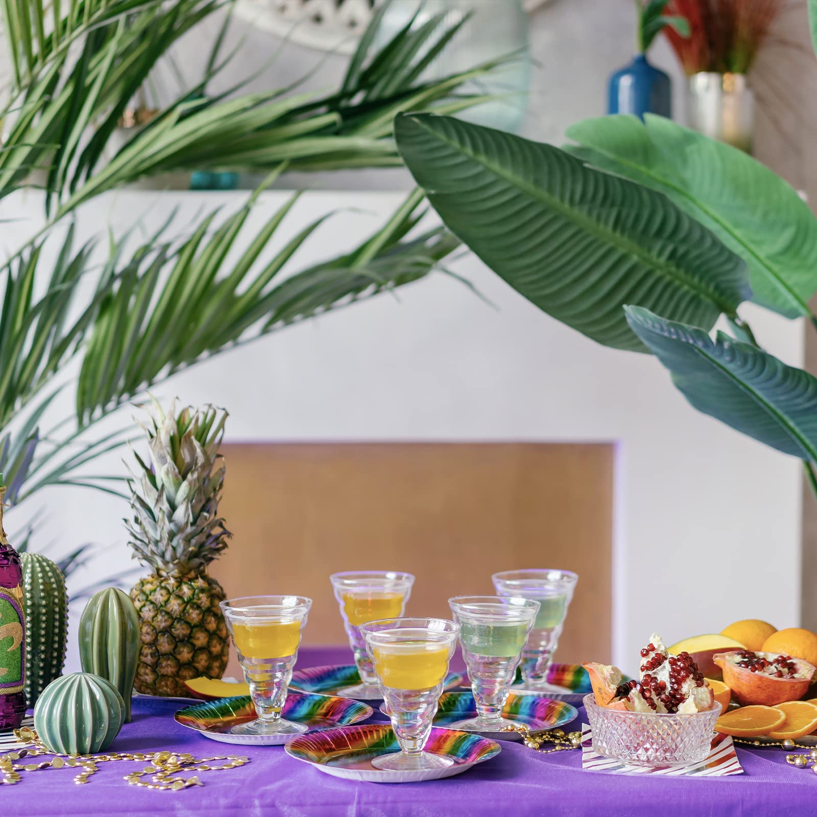 3 Tovaglie Rettangolari Per Feste Viola - 137x274 Cm, Poliestere Impermeabile, Per Natale E Compleanni - Foto 7