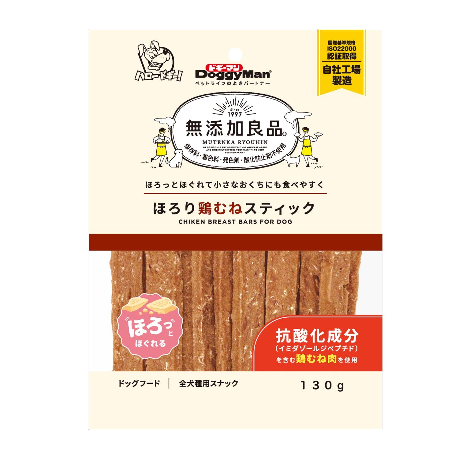 Amazon | ドギーマン 無添加良品 ほろり鶏むねスティック 130g