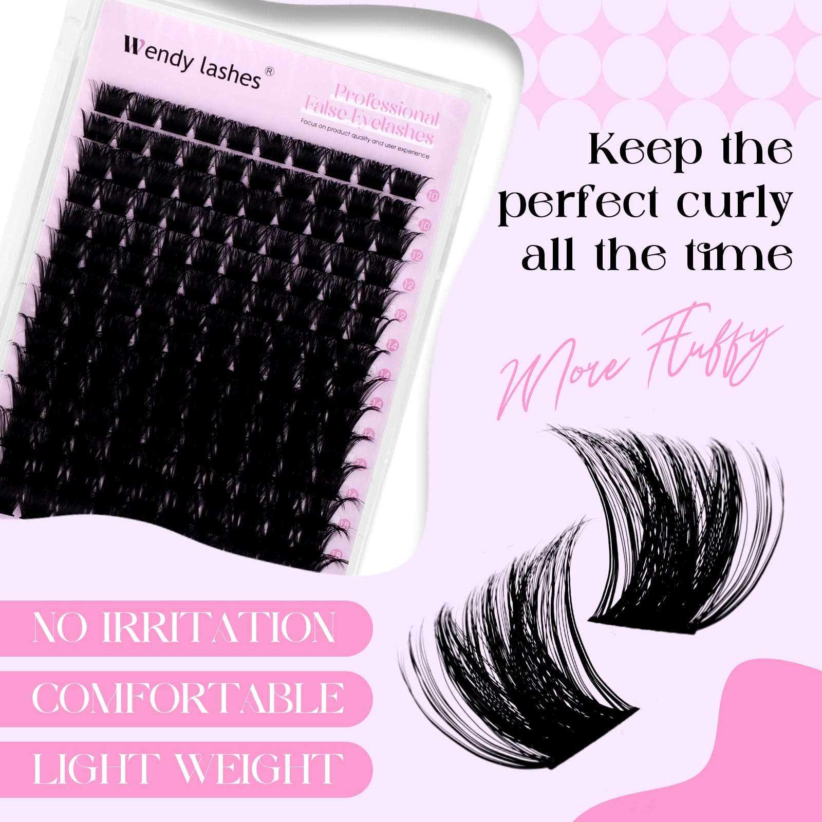 Faux Cils Individuel D Curl 200D Wispy Cils Individuels Naturels 10-18mm Réutilisables Cluster Lashes Extensions Cils DIY à La Maison(200D-0.07D-1018)