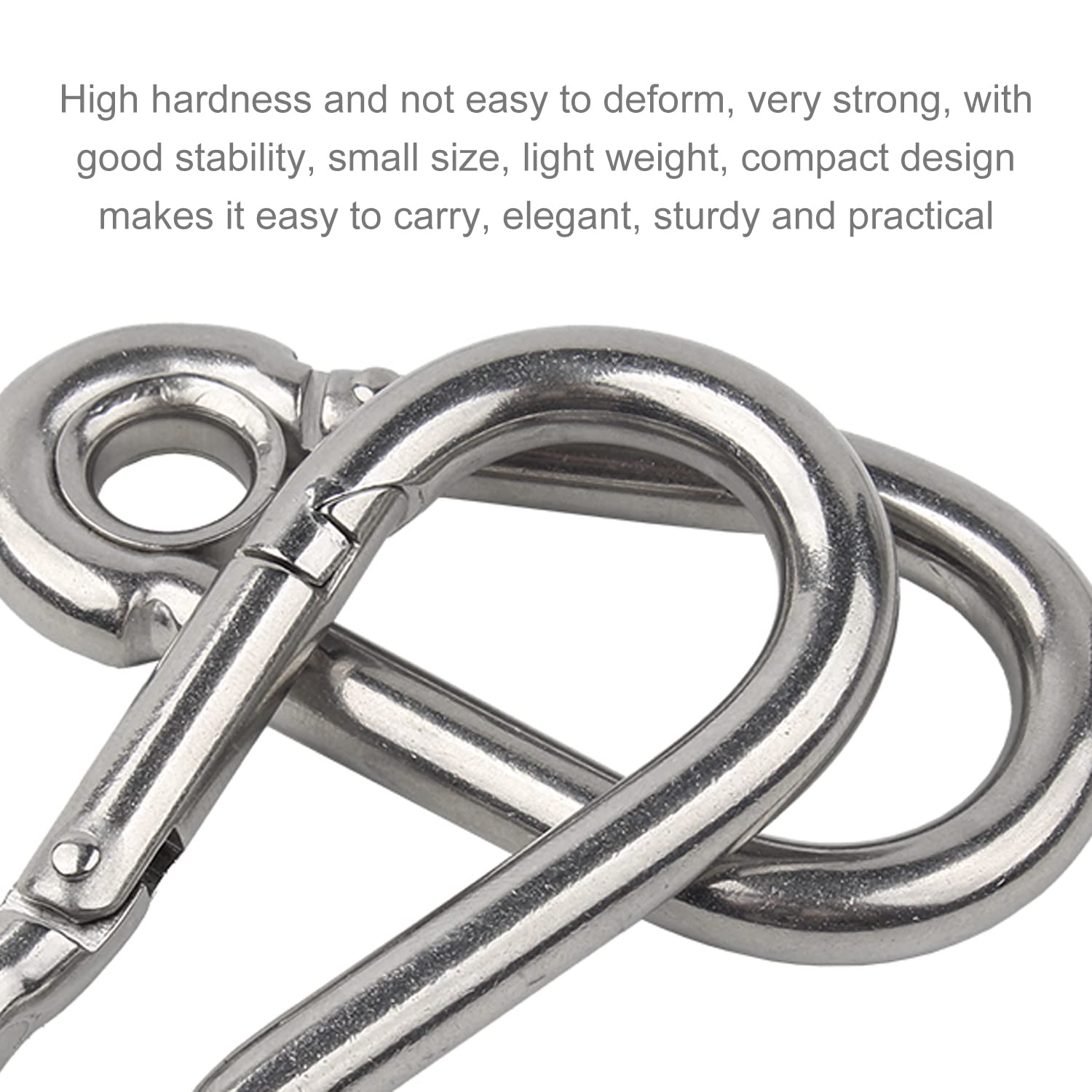 Set 15 Moschettoni Acciaio Inox - 4cm, Portata 36kg, Per Chiavi, Campeggio E Escursionismo - Foto 6