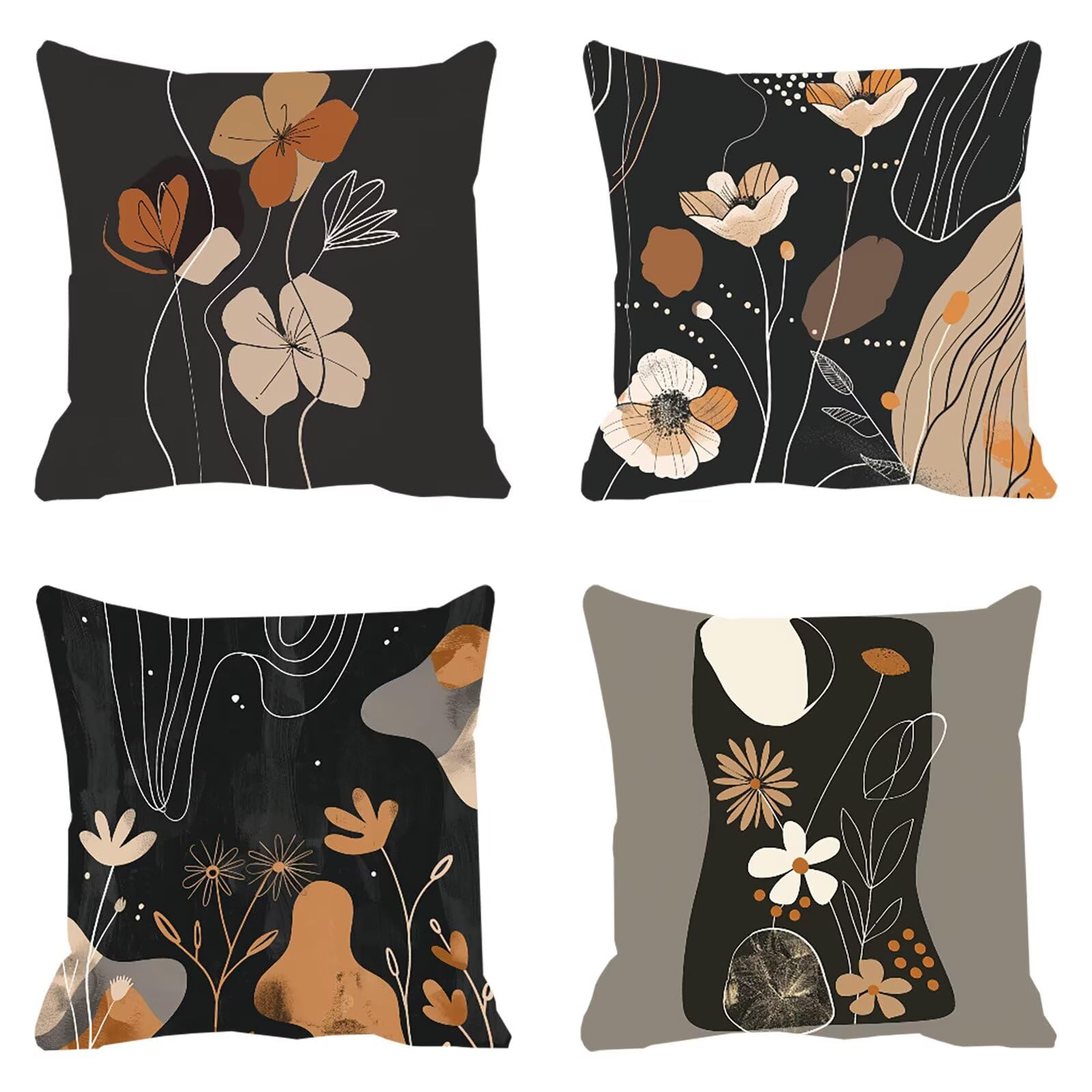 Taie oreiller canapé velours noir 50x50 cm aux finitions invisibles