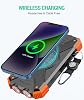 Banco de Energía Solar BLAVOR 10,000mAh, Cargador Inalámbrico Portátil, Carga Rápida 20W Batería Externa con USB C para Teléfonos, Carga con Panel Solar con Linterna Doble para Camping Certificado Global Recycled Standard 2