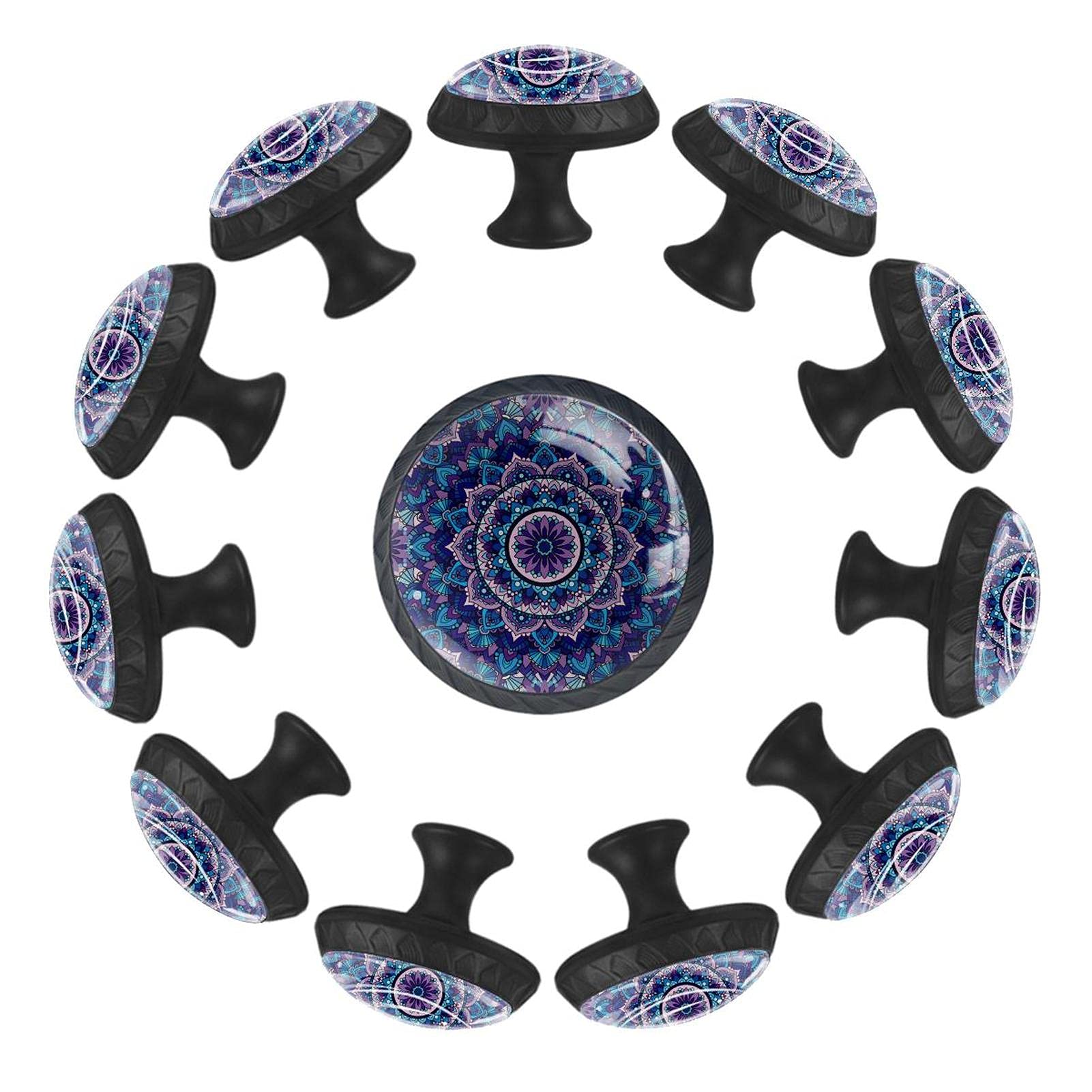 Boutons de tiroir Mandala violet pour chambre de bébé et crèche