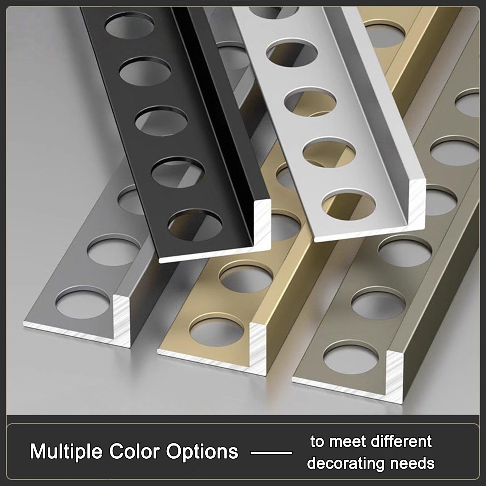 Profilo A L In Lega Di Alluminio Da 125cm×2, Profilo Per Piastrelle, Angolare Quadrato Per Pareti, Protezione Per Bordi Di Bagni E Cucine(Gold,18.0mm)
